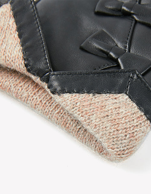 Australian Shepherd Sheepskin Wool Ladies Leather Gloves Belinda-Gloves-PEROZ Accessories