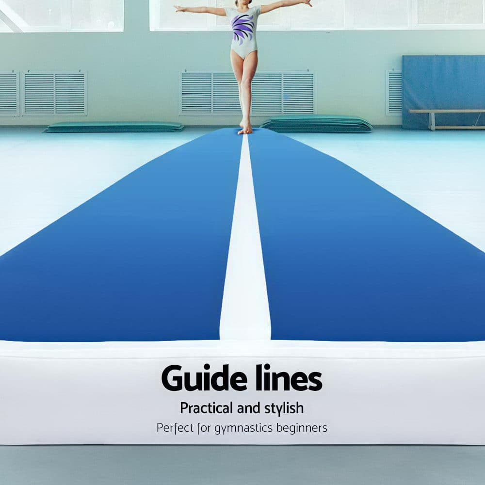 5m x 1m Inflatable Air Track Mat 20cm Thick Gymnastic Tumbling Blue And White-Sports & Fitness > Fitness Accessories-PEROZ Accessories