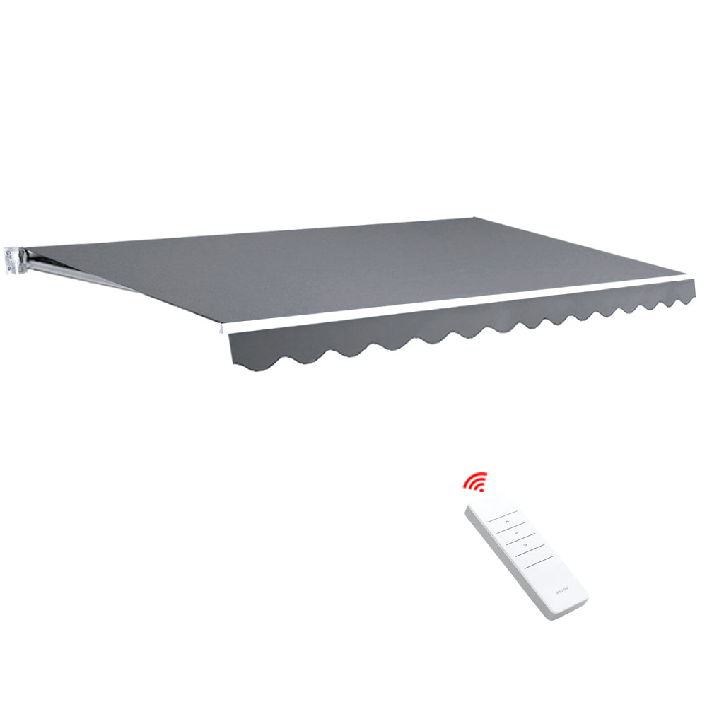 Instahut Retractable Folding Arm Awning Motorised Sunshade 3X2.5M PearlGrey-Home & Garden > Shading-PEROZ Accessories