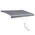 Instahut Retractable Folding Arm Awning Motorised Outdoor Sunshade4X3M PearlGrey-Home & Garden > Shading-PEROZ Accessories