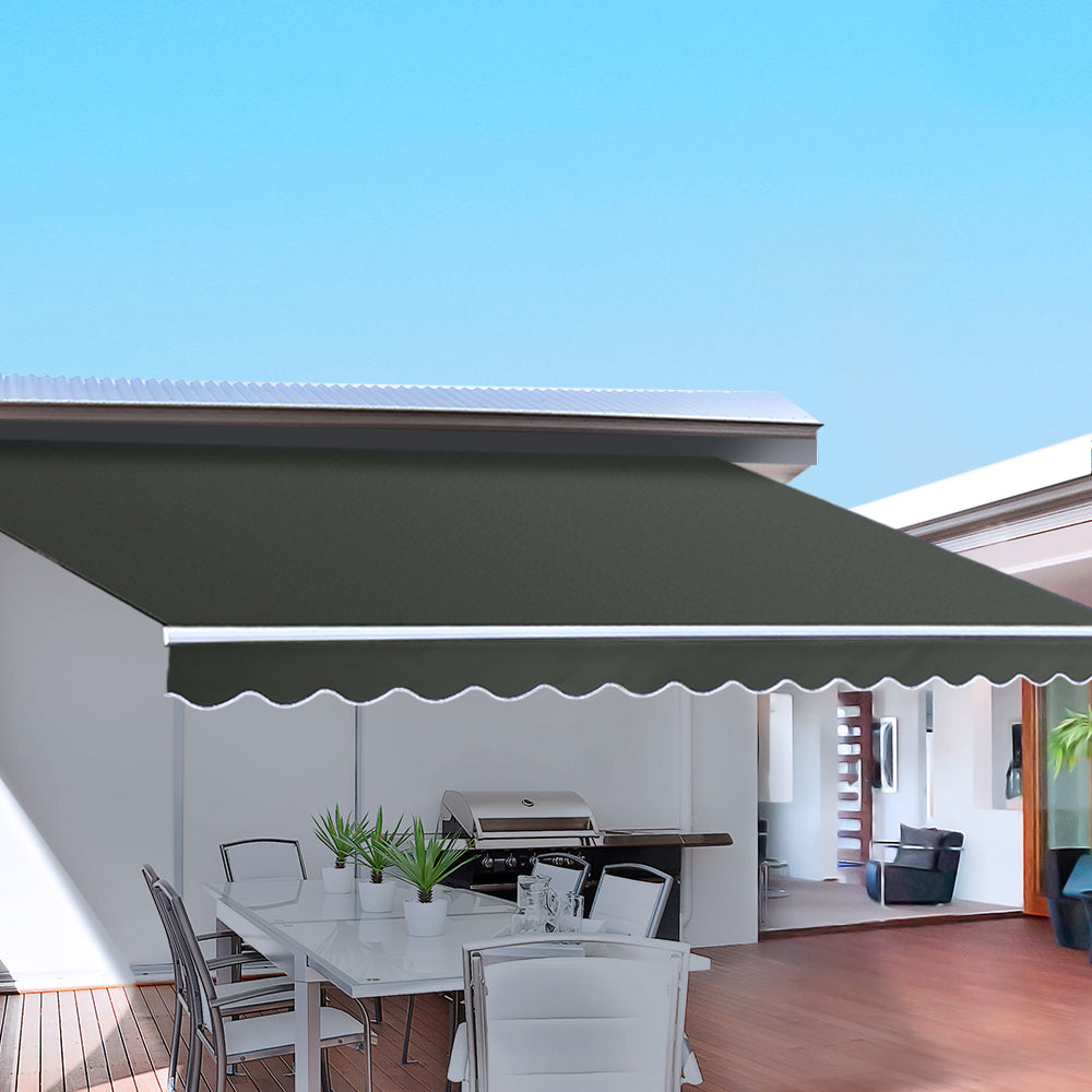 Instahut Folding Arm Awning Motorised Retractable Outdoor Sunshade 5X3M-Home & Garden > Shading-PEROZ Accessories