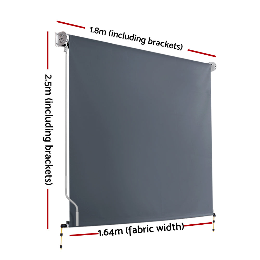 Instahut Outdoor Blind Window Roll Down Awning Canopy Privacy Screen 1.8X2.5M-Home & Garden > Shading-PEROZ Accessories