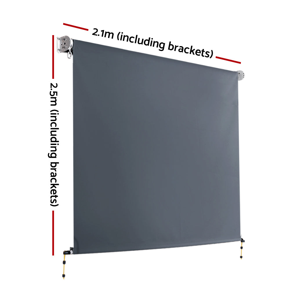 Instahut Outdoor Roller Blinds Roll Down Shade Retractable Window 2.1X2.5M-Home & Garden > Shading-PEROZ Accessories