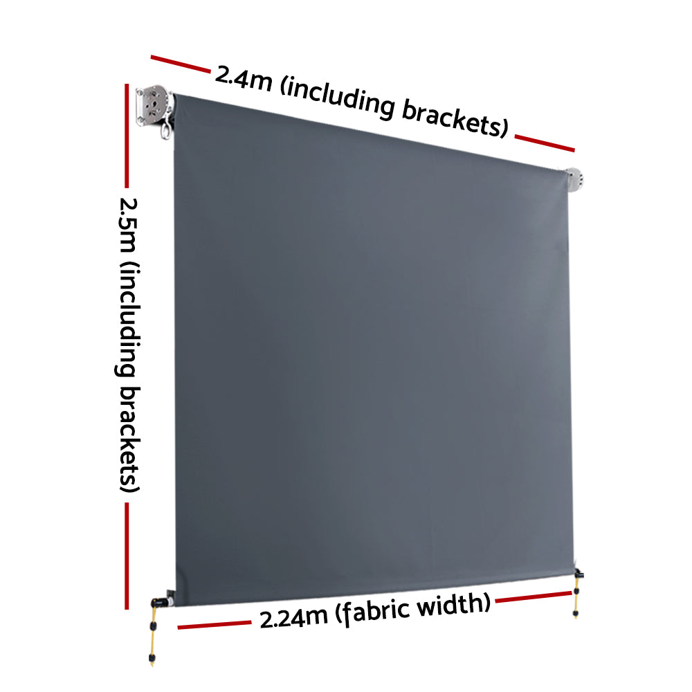 Instahut Outdoor Blind Privacy Screen Roll Down Awning Canopy Window 2.4X2.5M-Home & Garden > Shading-PEROZ Accessories
