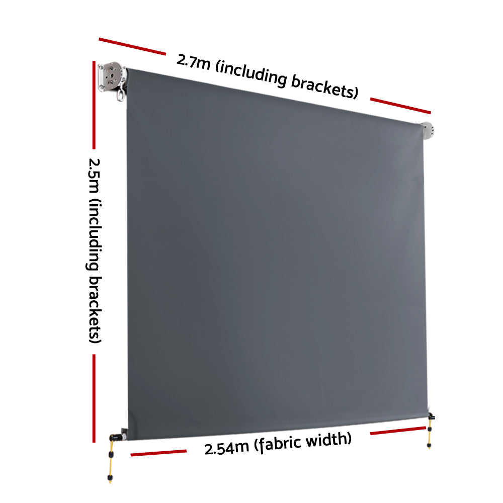 Instahut Outdoor Blind Window Roll Down Awning Canopy Privacy Screen 2.7X2.5M-Home & Garden > Shading-PEROZ Accessories