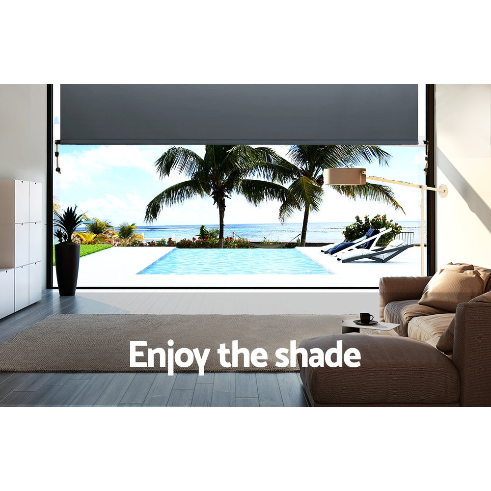 Instahut Outdoor Blind Window Roll Down Awning Canopy Privacy Screen 2.7X2.5M-Home & Garden > Shading-PEROZ Accessories