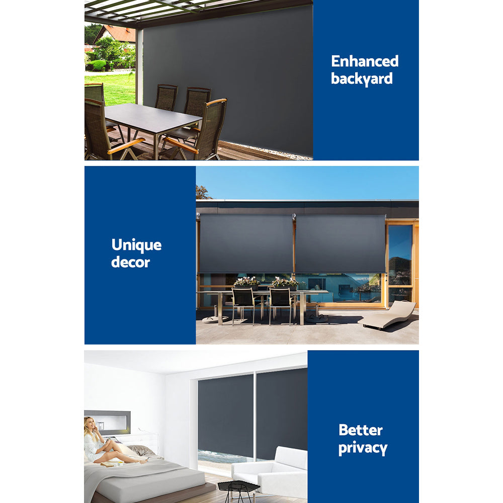 Instahut Outdoor Blind Window Roll Down Awning Canopy Privacy Screen 2.7X2.5M-Home & Garden > Shading-PEROZ Accessories