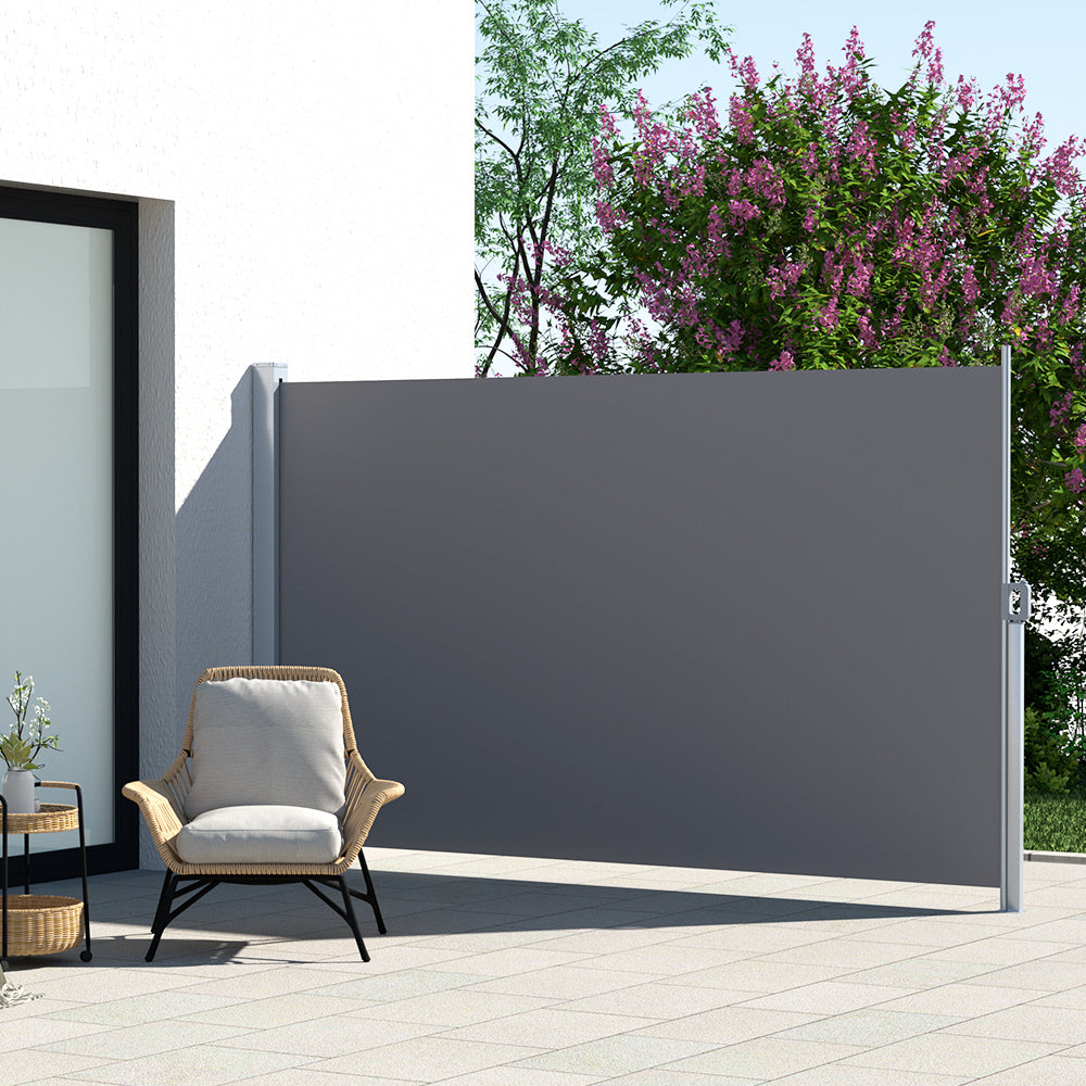 Instahut Side Awning Sun Shade Outdoor Blinds Retractable Screen 2X3M Grey-Home & Garden > Shading-PEROZ Accessories