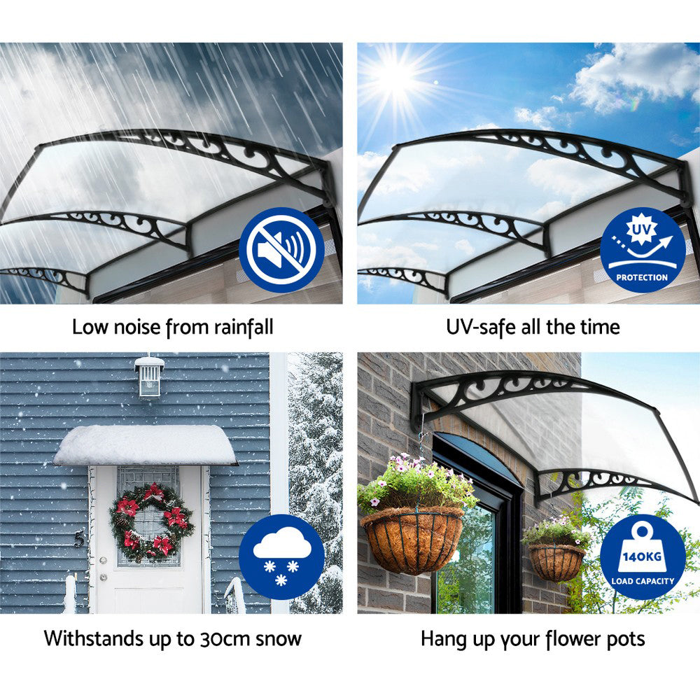 Instahut 1X1.2M Window Door Awning Canopy Rain Cover Sun Shield-Home & Garden > Shading-PEROZ Accessories