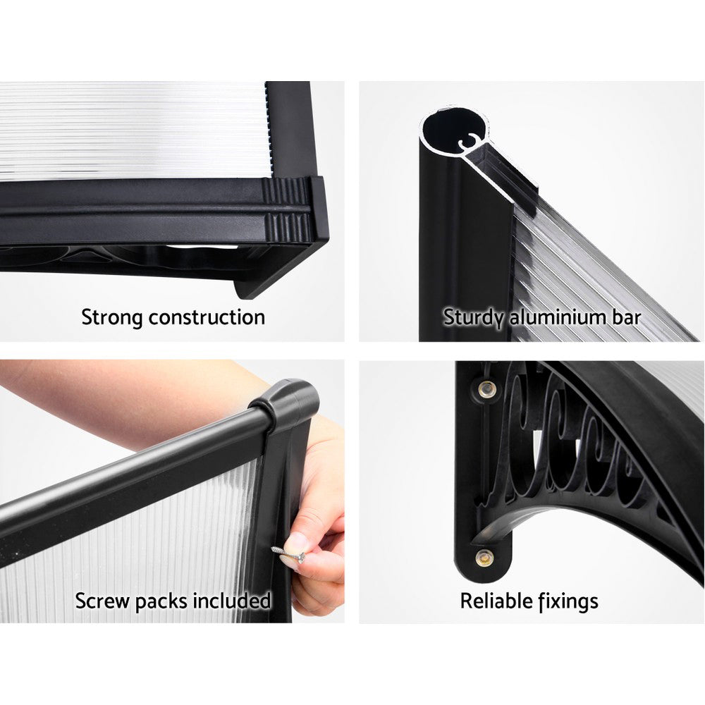 Instahut 1X1.2M Window Door Awning Canopy Rain Cover Sun Shield-Home & Garden > Shading-PEROZ Accessories