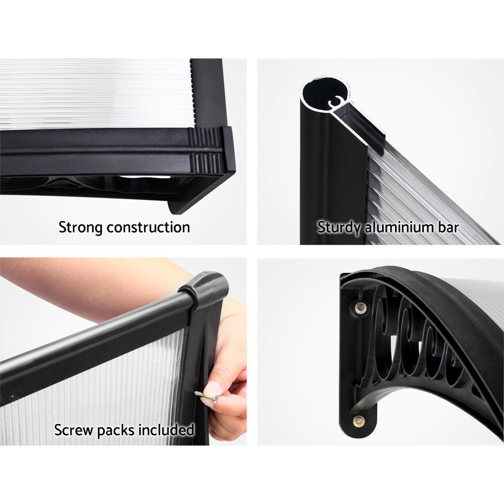 Instahut Window Door Awning Door Canopy Patio UV Sun Shield Transparent 1mx4m DIY-Home & Garden > Shading-PEROZ Accessories