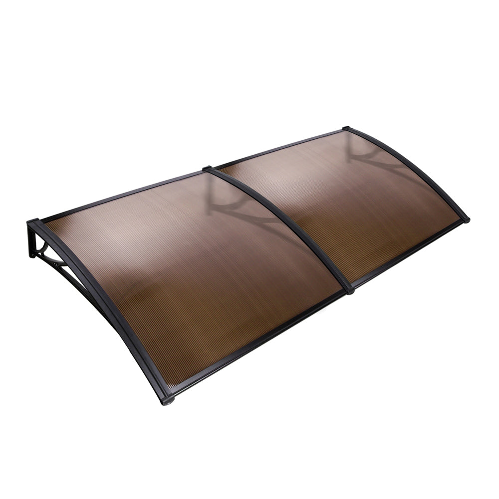 Instahut Window Door Awning Door Canopy Patio UV Sun Shield BROWN 1mx2m DIY-Home & Garden > Shading-PEROZ Accessories
