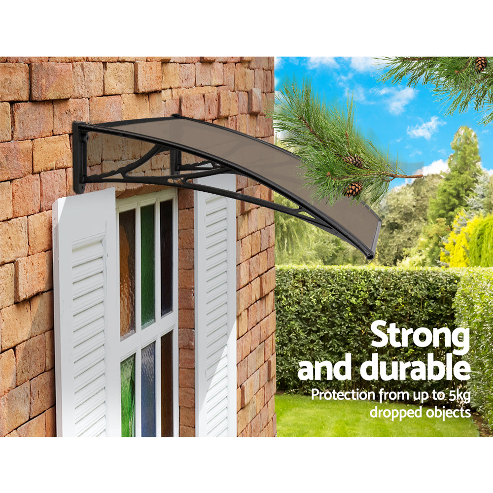 Instahut Window Door Awning Door Canopy Patio UV Sun Shield BROWN 1mx2m DIY-Home & Garden > Shading-PEROZ Accessories