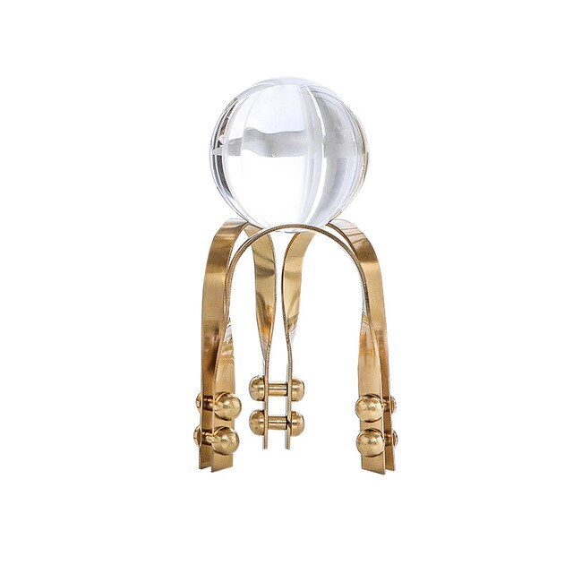 Anyhouz 23cm Luxury Crystal Ball Tabletop Home Decor Modern Art Living Room Display House Decorative Crafts Metal Ornaments 26-Tabletop Decor-PEROZ Accessories