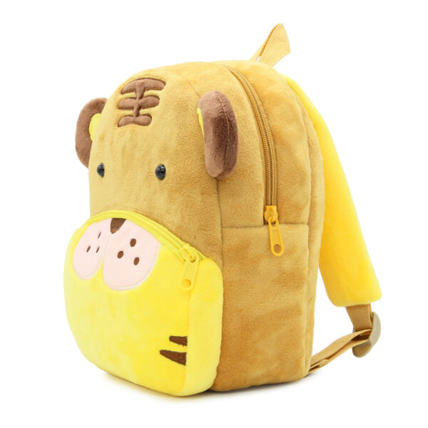 Anykidz 3D Brown Tiger Kids School Backpack Cute Cartoon Animal Style Children Toddler Plush Bag Perfect Accessories For Boys and Girls-Backpacks-PEROZ Accessories