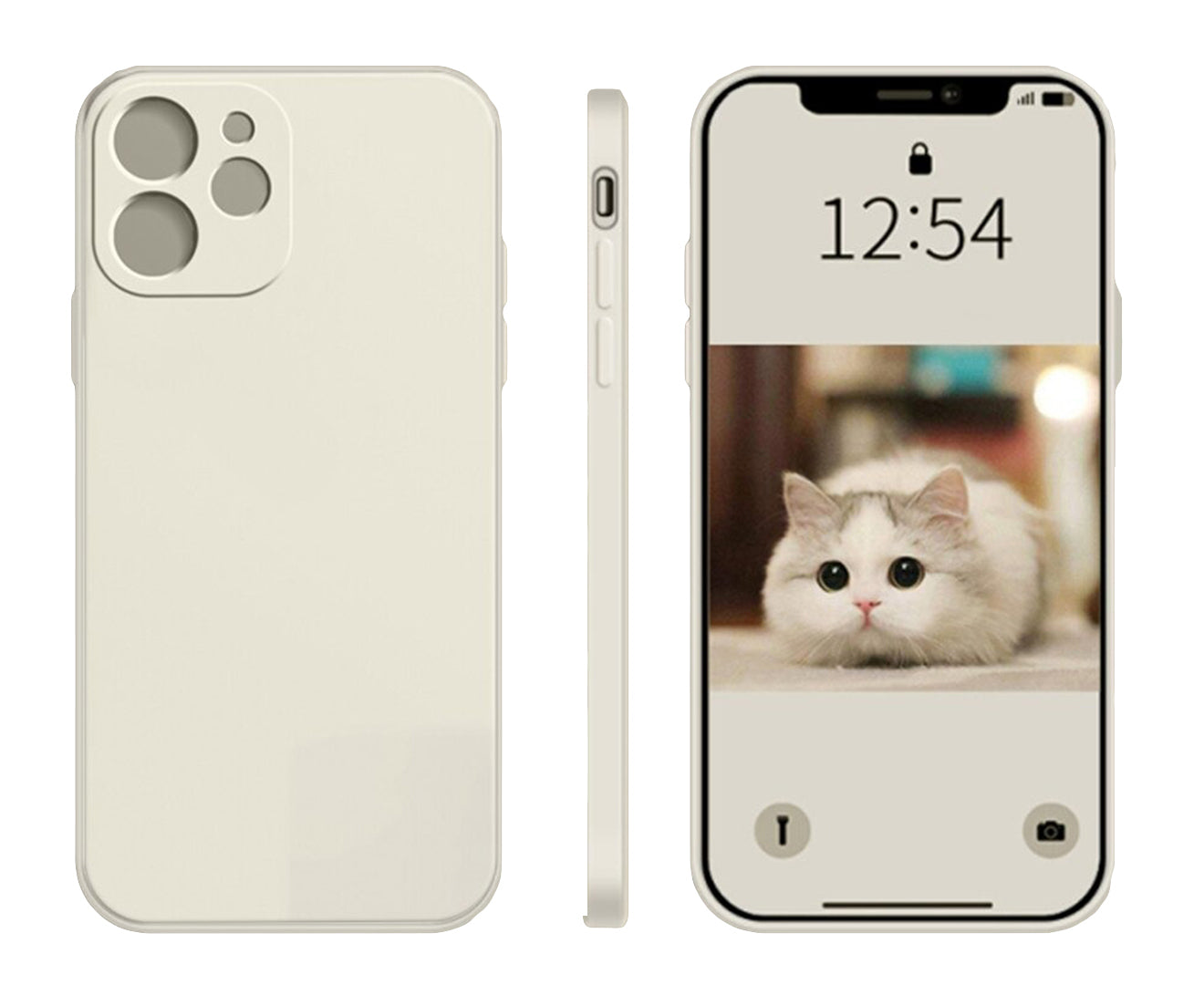 Anymob iPhone White Fashion Square Silicone Phone Case For IOS Full Lens Protection Cover iPhone Compatible-Mobile Phone Cases-PEROZ Accessories