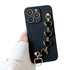 Anymob iPhone Black Luxury Heart Bracelet Silicon Phone Chain Case For IOS Stylish Wrist Chain Fashion Cover Compatible-Mobile Phone Cases-PEROZ Accessories