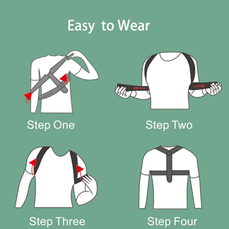 Anyfit Green Corrector Belt Large Back Posture Adjustable Neck Brace Training Equipment Shoulder Support Correction Belt-Corrector Belt-PEROZ Accessories