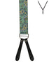BRACES. Y-Back with Leather Ends. Paisley Print. Green. 35mm width.-Braces-PEROZ Accessories