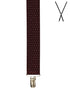 BRACES. X-Back with Nickel Clips. Spot Print. Burgundy. 35mm width.-Braces-PEROZ Accessories