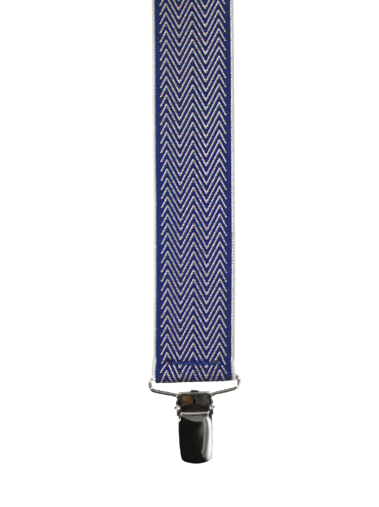 BRACES. Y-Back with Nickel Clips. Chevron Print. Navy. 35mm width.-Braces-PEROZ Accessories