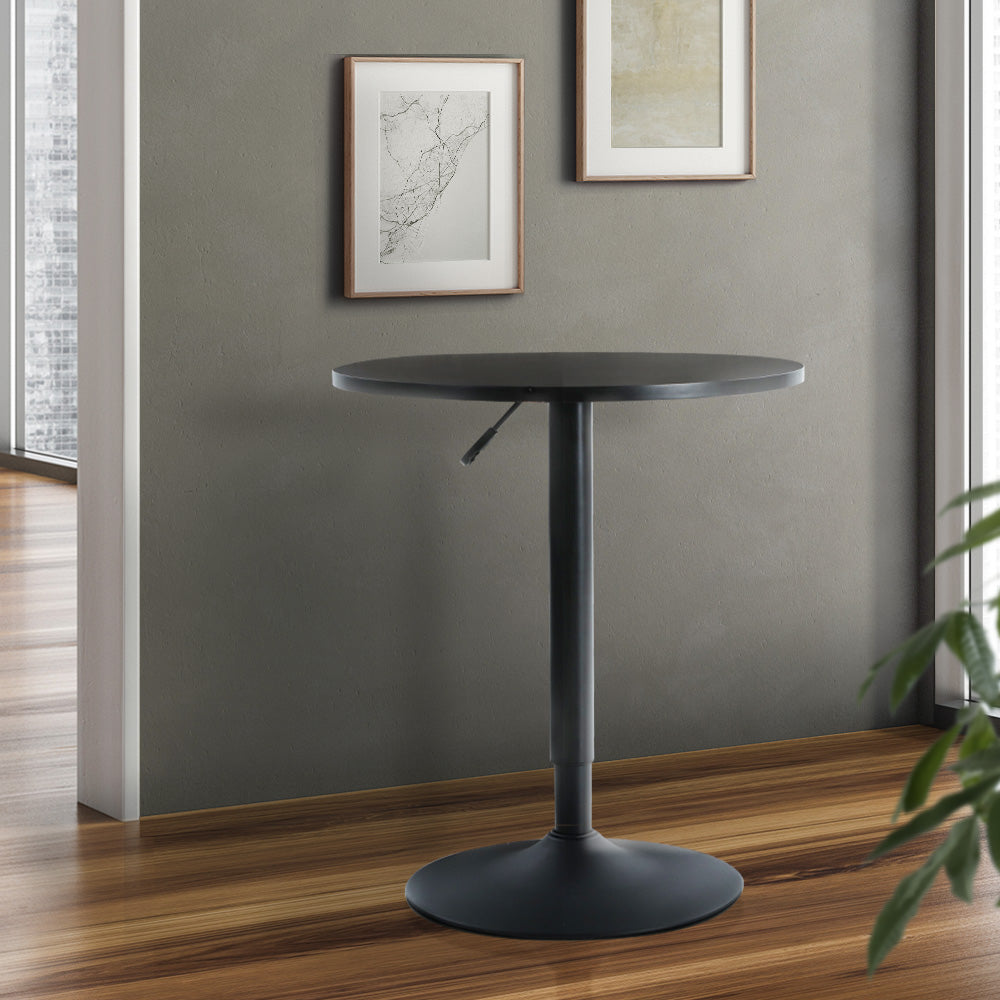 Artiss Bar Table Kitchen Tables Swivel Round Metal Black-Furniture &gt; Dining - Peroz Australia - Image - 1