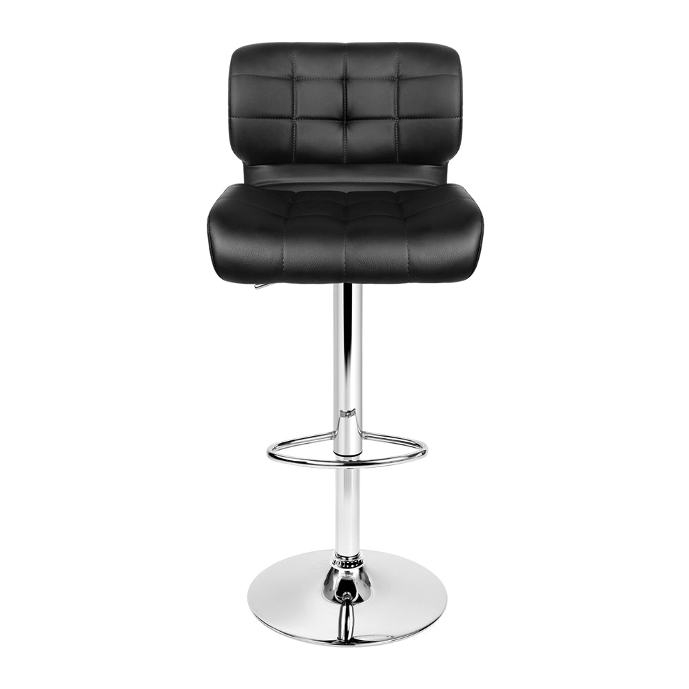 Artiss Set of 2 PU Leather Gas Lift Bar Stools - Black and Chrome-Furniture > Bar Stools & Chairs - Peroz Australia - Image - 4