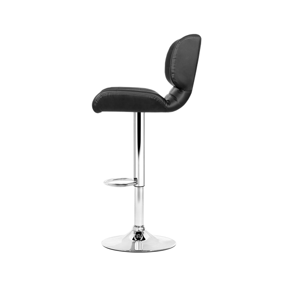 Artiss Set of 4 PU Leather Gas Lift Bar Stools - Black and Chrome-Furniture > Bar Stools & Chairs - Peroz Australia - Image - 4