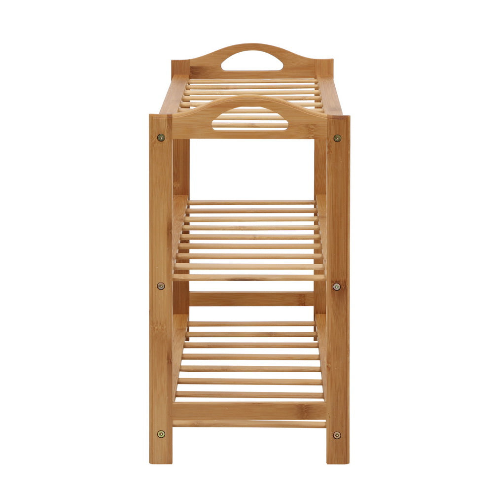 Artiss 3 Tiers Bamboo Shoe Rack Storage Organiser Wooden Shelf Stand Shelves-Furniture > Living Room - Peroz Australia - Image - 5