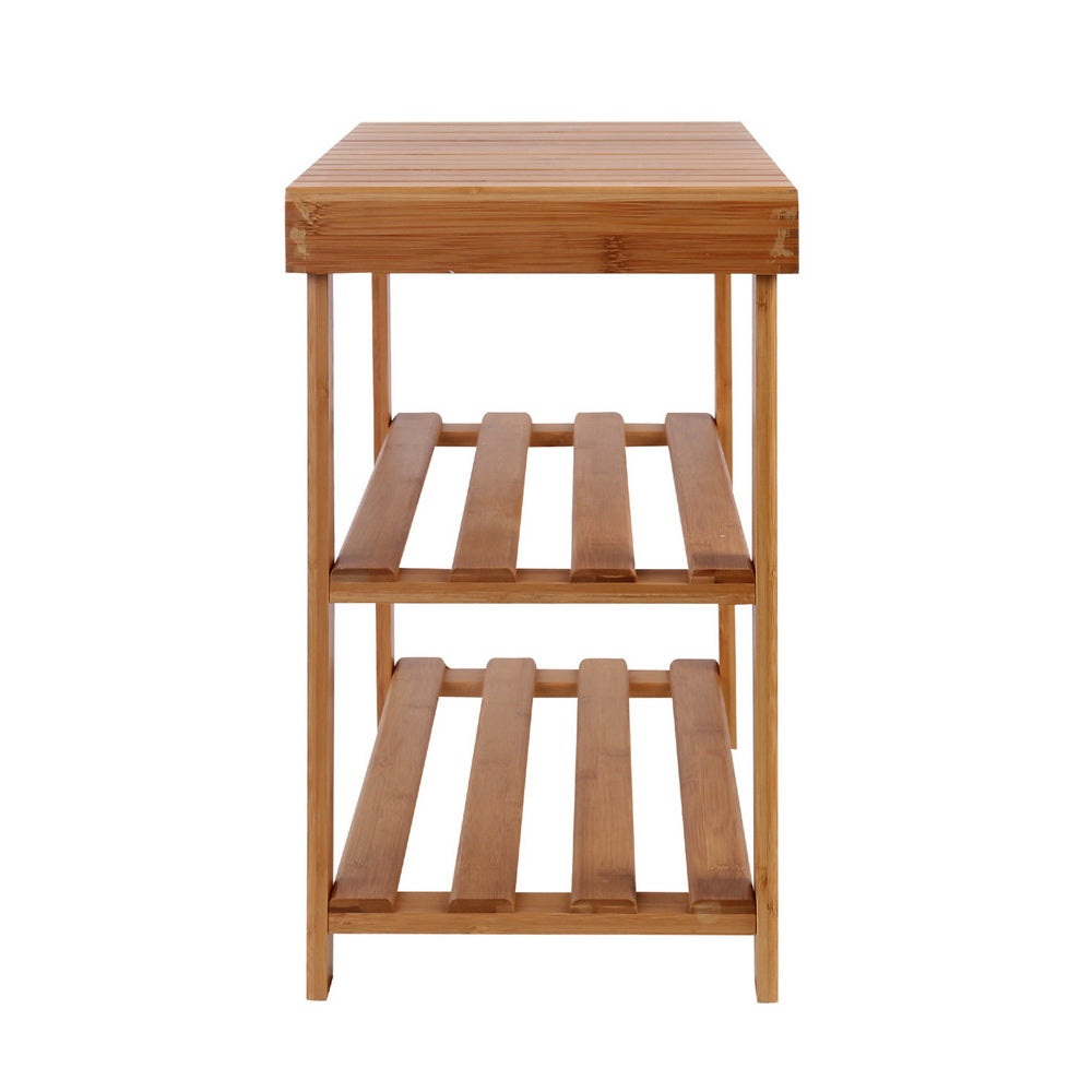 Artiss Bamboo Shoe Rack Wooden Seat Bench Organiser Shelf Stool-Furniture > Living Room - Peroz Australia - Image - 5
