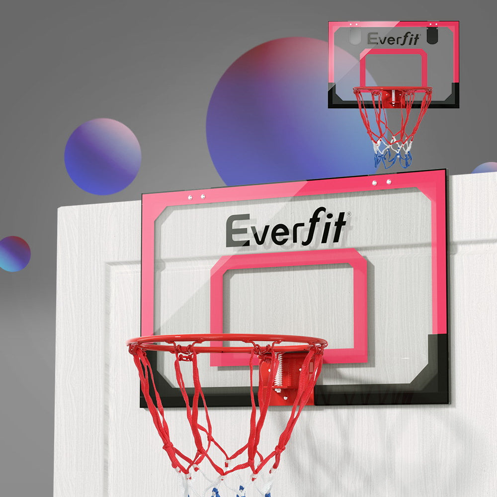 Everfit Mini Basketball Hoop Door Wall Mounted Kids Sports Backboard Indoor Red-Sports & Fitness > Basketball & Accessories-PEROZ Accessories