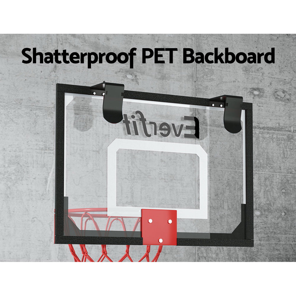 Everfit Mini Basketball Hoop Door Wall Mounted Kids Sport Backboard Indoor Black-Sports & Fitness > Basketball & Accessories-PEROZ Accessories
