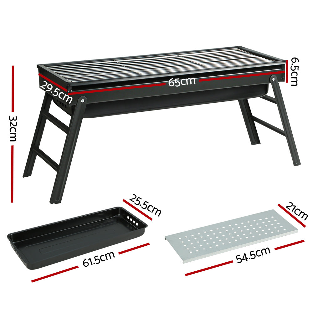 Grillz Charcoal BBQ Grill Smoker Portable Barbecue Outdoor Foldable Camping-Outdoor > Camping-PEROZ Accessories