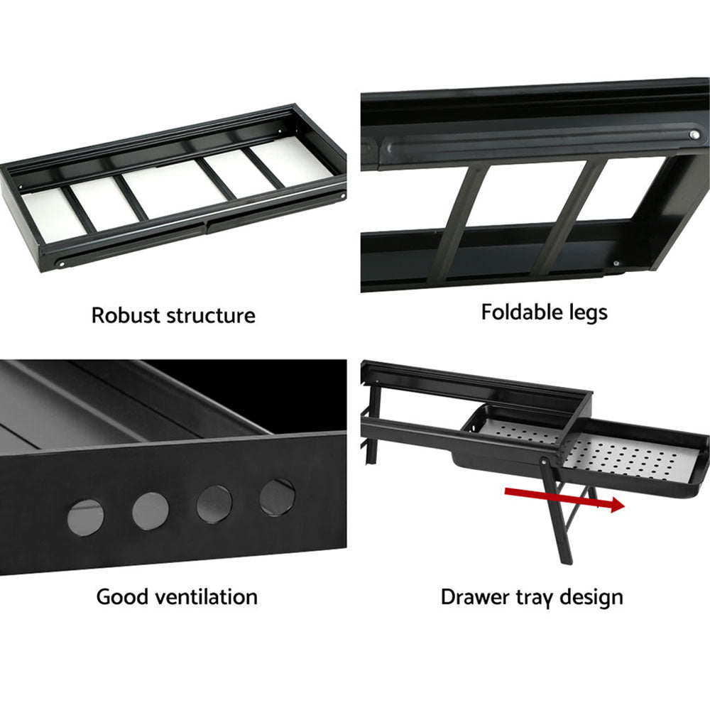 Grillz Charcoal BBQ Grill Smoker Portable Barbecue Outdoor Foldable Camping-Outdoor > Camping-PEROZ Accessories