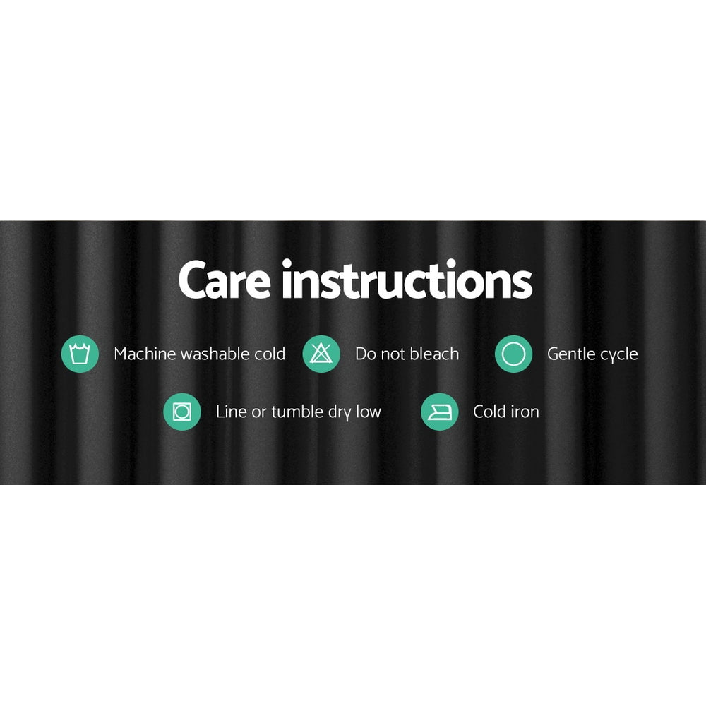 Artiss 2X Blockout Curtains Blackout Window Curtain Eyelet 140x230cm Black-Curtains - Peroz Australia - Image - 8