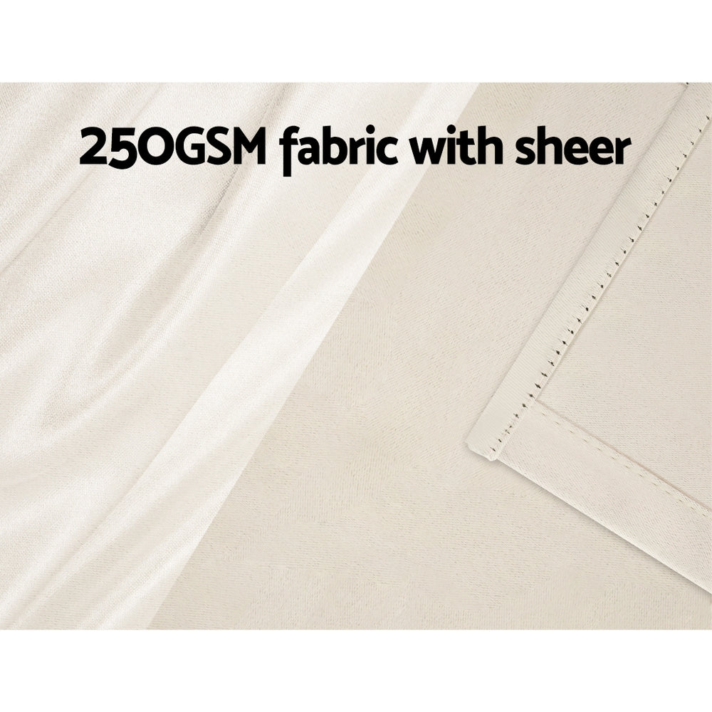 Artiss 2X 132x213cm Blockout Sheer Curtains Beige-Home & Garden > Curtains-PEROZ Accessories