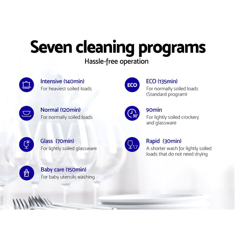 Devanti Benchtop Dishwasher 6 Place Setting Counter Bench Top Dish Washer Black-Dishwashers-PEROZ Accessories