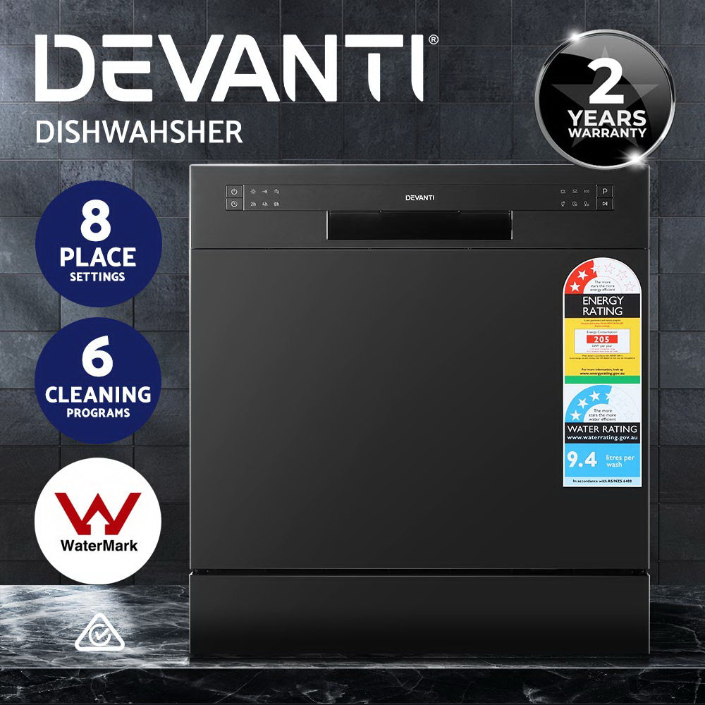Devanti Benchtop Dishwasher Counter Bench Top Freestanding Dish Washer 8 Place-Dishwashers-PEROZ Accessories