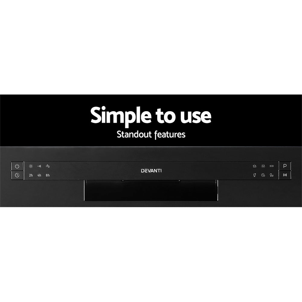 Devanti Benchtop Dishwasher Counter Bench Top Freestanding Dish Washer 8 Place-Dishwashers-PEROZ Accessories