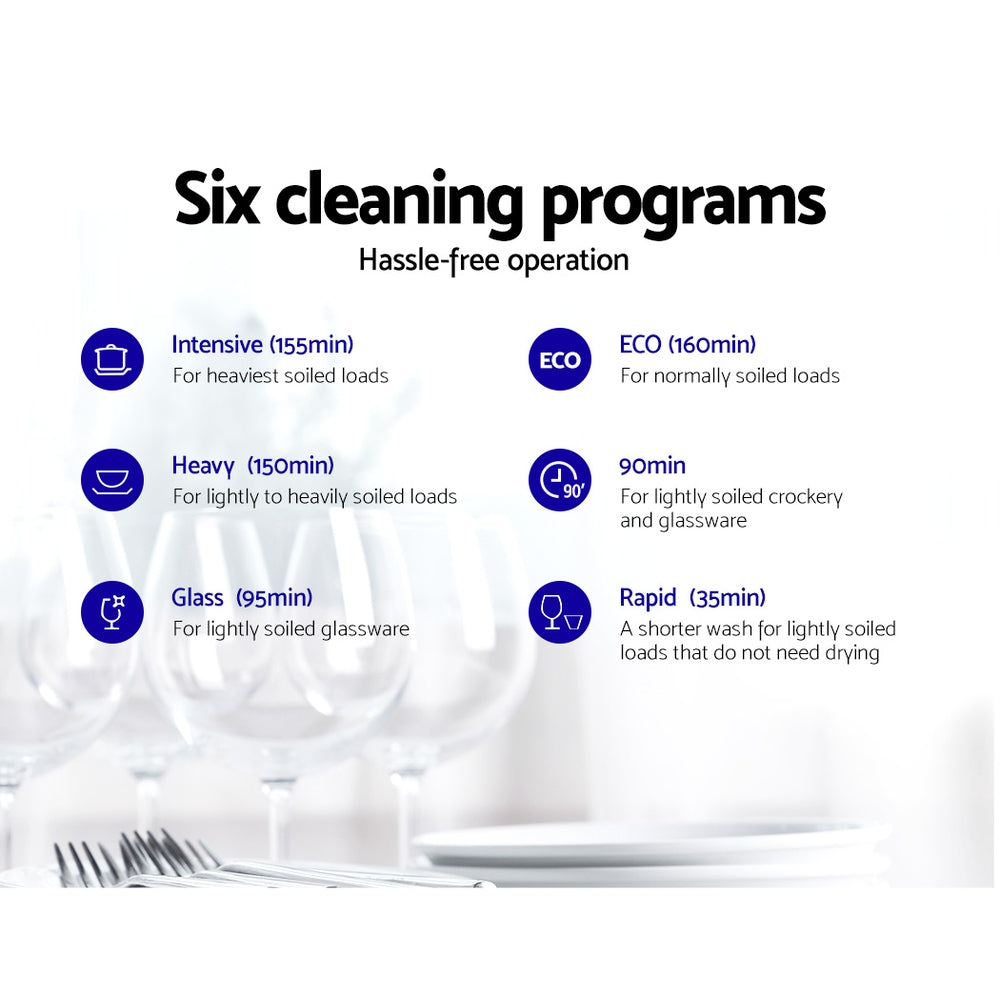 Devanti Benchtop Dishwasher Counter Bench Top Freestanding Dish Washer 8 Place-Dishwashers-PEROZ Accessories