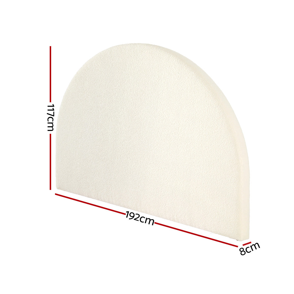 Artiss Bed Frame King Size Bed Head Boucle Headboard Bedhead Base GREI White-Furniture > Bedroom-PEROZ Accessories