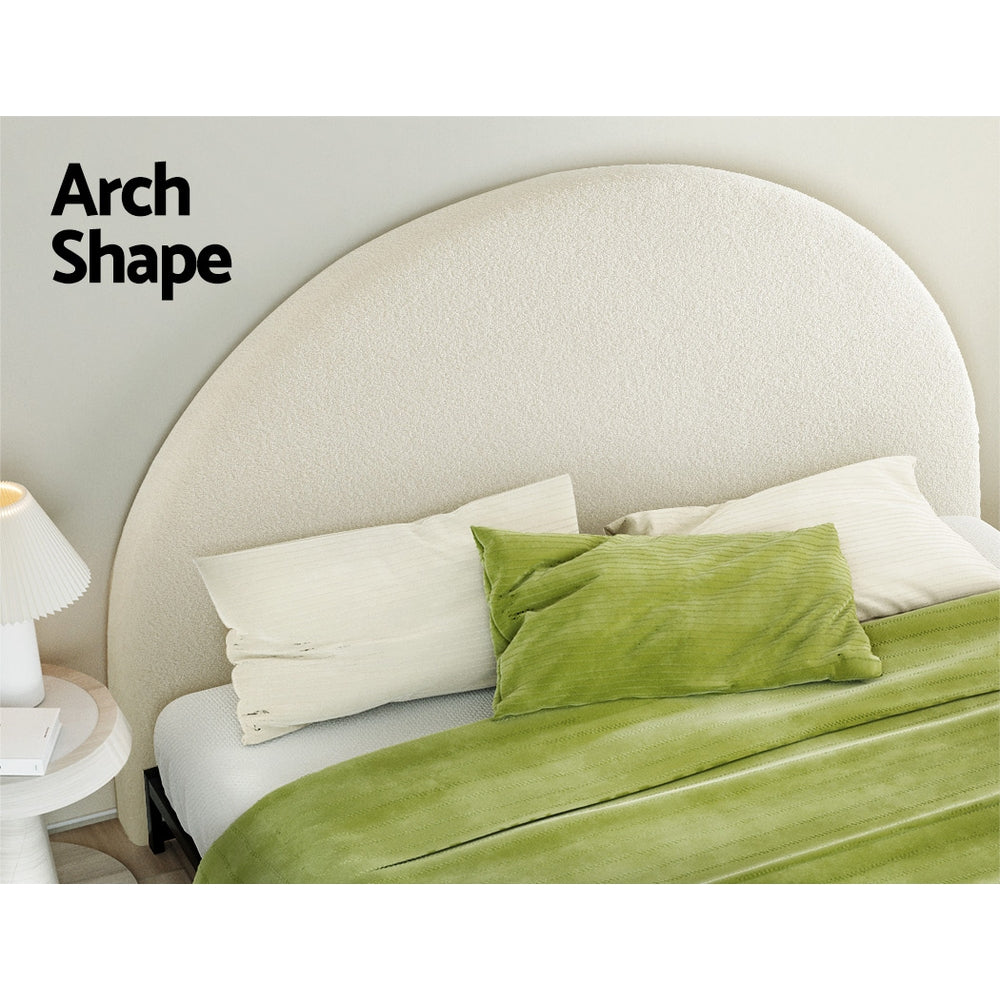 Artiss Bed Frame King Size Bed Head Boucle Headboard Bedhead Base GREI White-Furniture > Bedroom-PEROZ Accessories