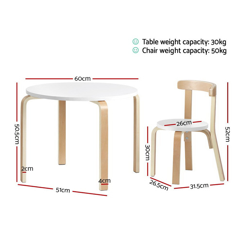 Keezi Nordic Kids Table Chair Set 3PC Desk Activity Study Play Children Modern-Baby & Kids > Kid&