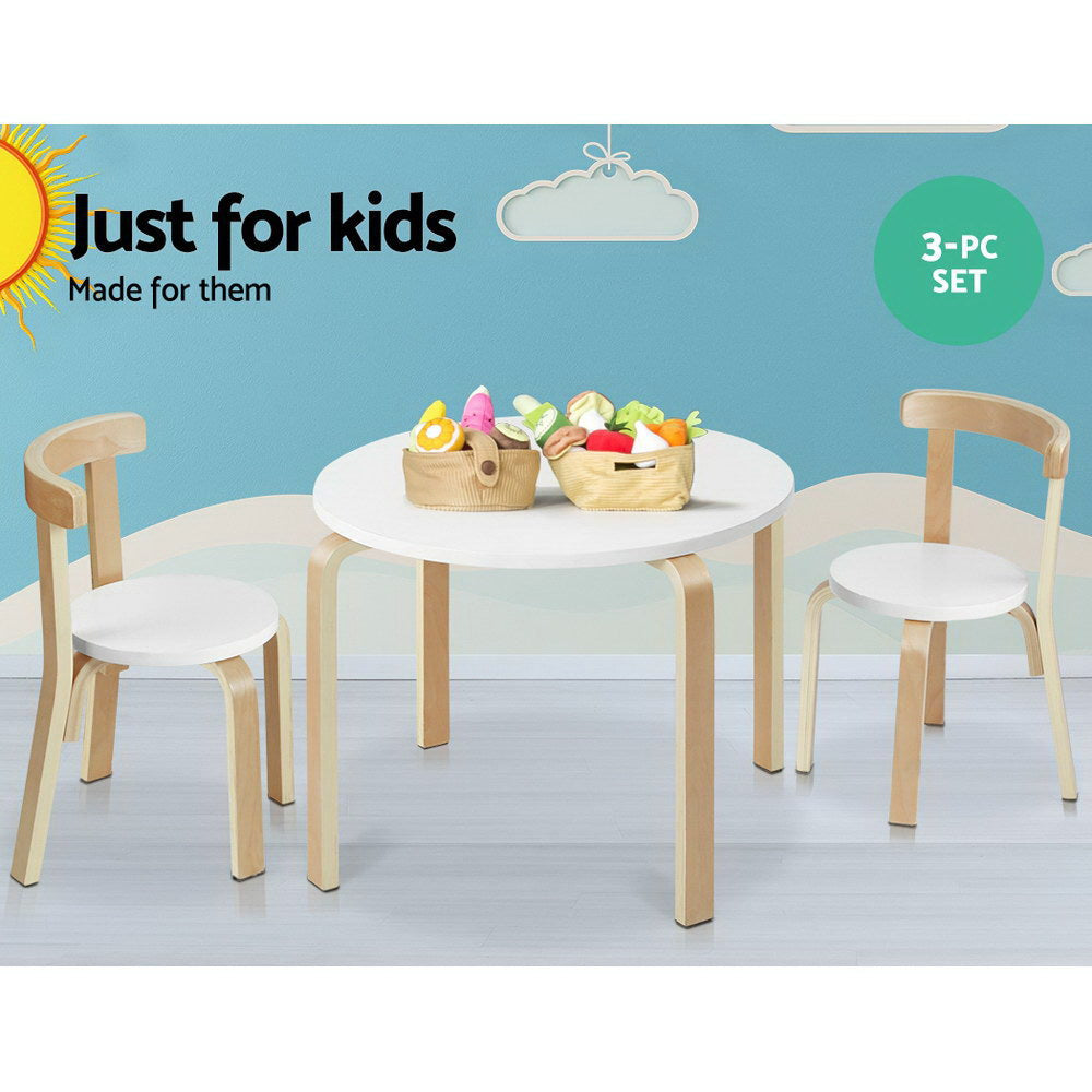 Keezi Nordic Kids Table Chair Set 3PC Desk Activity Study Play Children Modern-Baby & Kids > Kid&