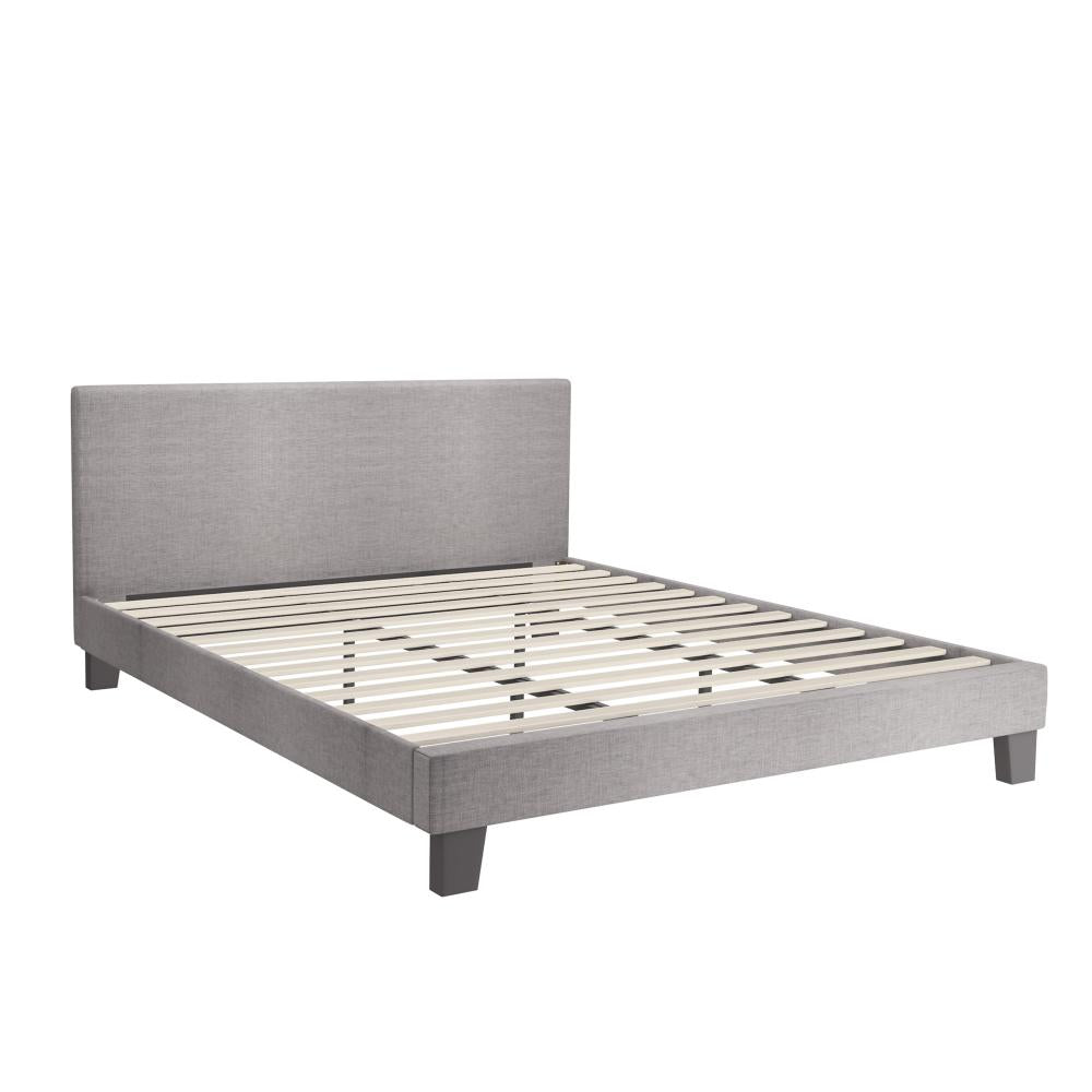 Oikiture Bed Frame King Size Mattress Base Platform Wooden Slats Grey Fabric-Bed Frame-PEROZ Accessories