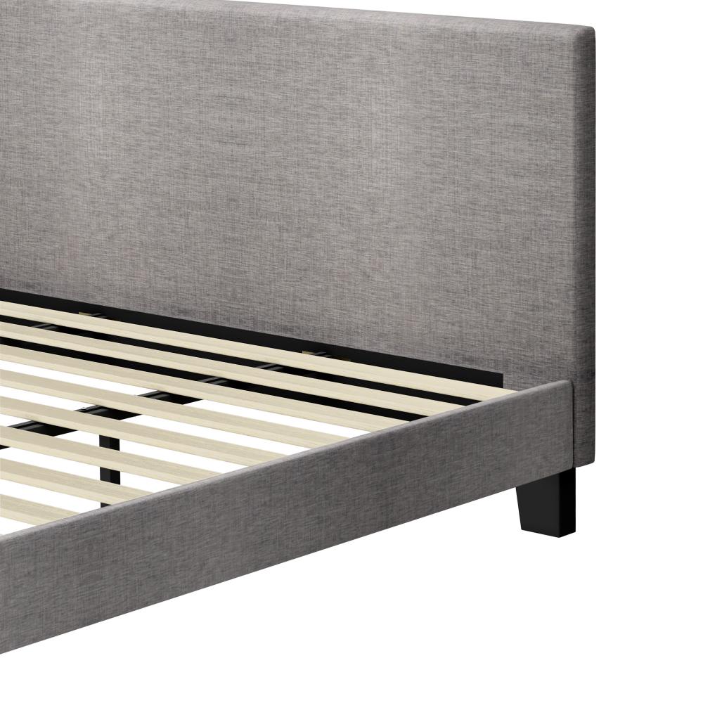 Oikiture Bed Frame King Size Mattress Base Platform Wooden Slats Grey Fabric-Bed Frame-PEROZ Accessories