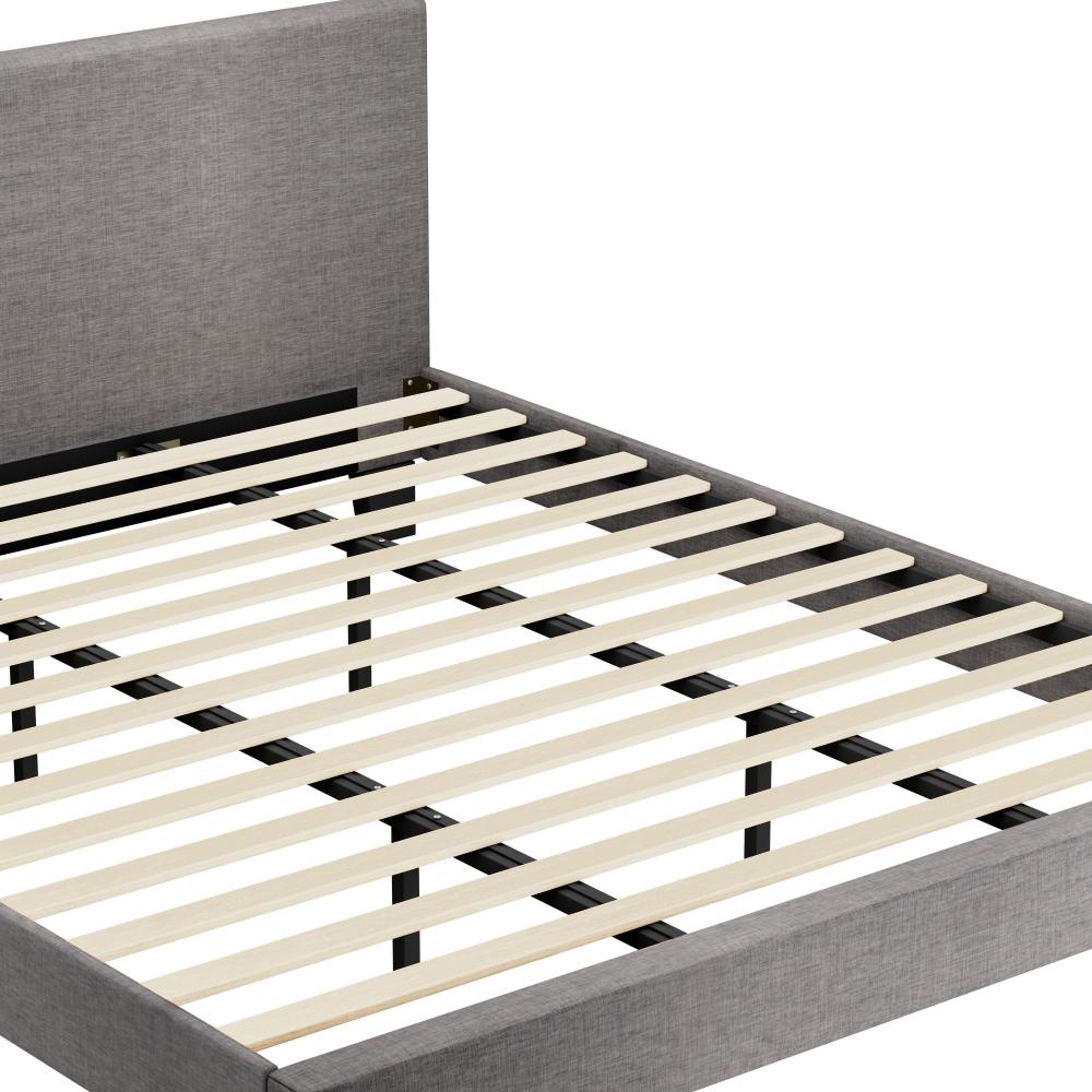 Oikiture Bed Frame King Size Mattress Base Platform Wooden Slats Grey Fabric-Bed Frame-PEROZ Accessories
