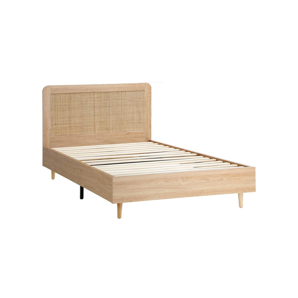 Oikiture Bed Frame King Single Size Wooden Bed Frame Rattan Headboard |PEROZ Australia