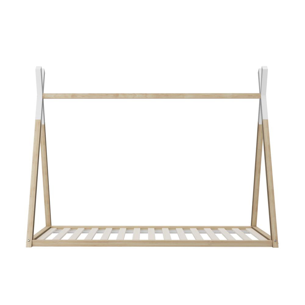 Oikiture Wooden Bed Frame Single Timber Teepee House Mattress Base Platform-Wooden Bed Frame-PEROZ Accessories