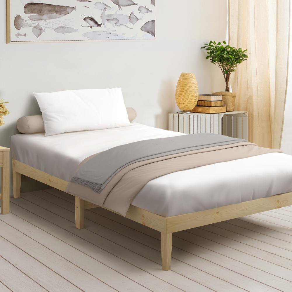 Oikiture Bed Frame Single Size Wooden SOFIE Pine Timber Mattress Base Bedroom-Wooden Bed Frame-PEROZ Accessories